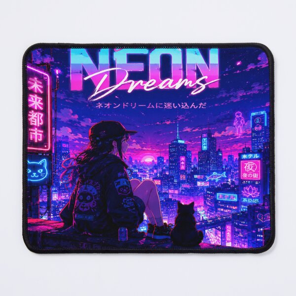 Item preview, Neon Dream City | Cyberpunk Anime Aesthetic LoFi Nightscape designed and sold by UnknownFrame.