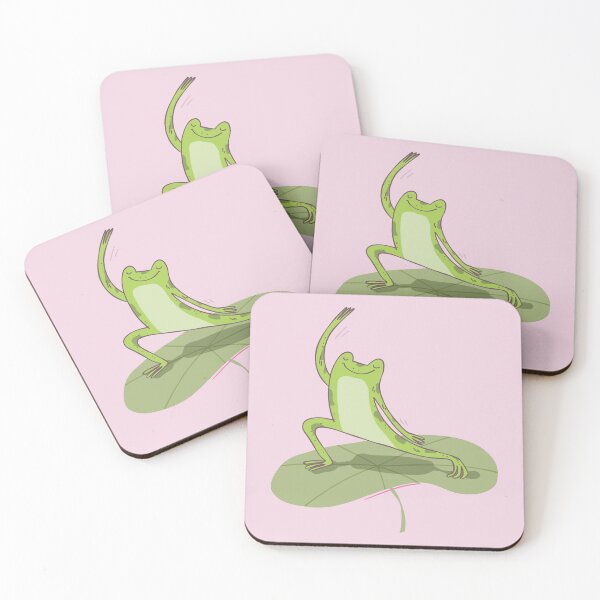 Item preview, Yoga Frog on Lotus Leaf – Cute Kawaii Frog Meditation Illustration designed and sold by anyramagic.