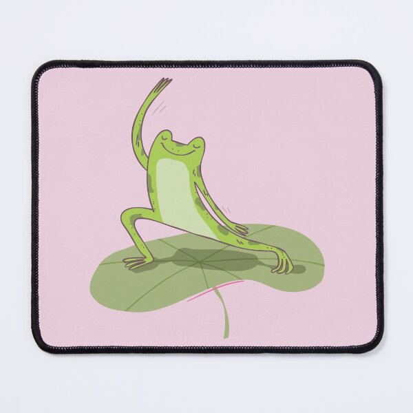 Item preview, Yoga Frog on Lotus Leaf – Cute Kawaii Frog Meditation Illustration designed and sold by anyramagic.