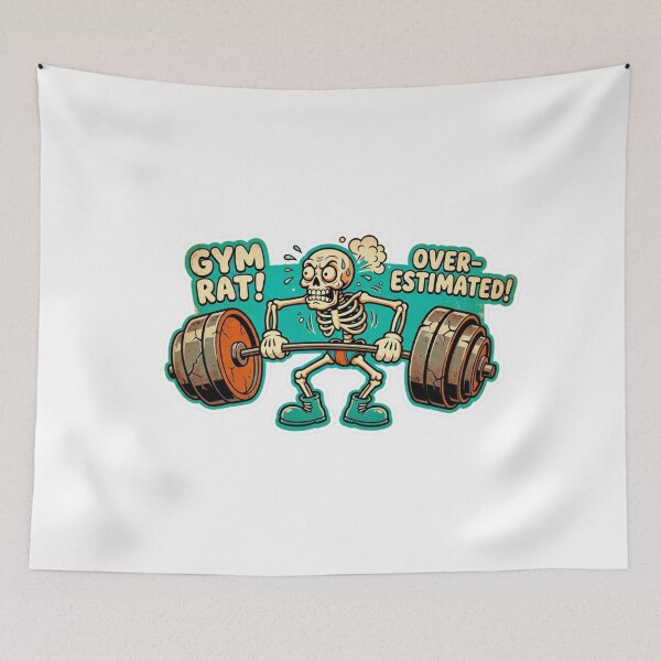 Item preview, Funny Gym Rat Skeleton Lifting Heavy Weights Fitness Sticker designed and sold by JeevanStickers.