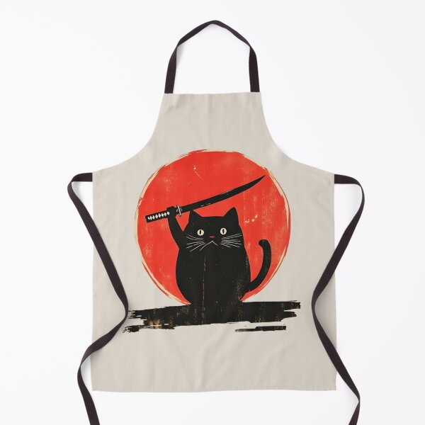 Item preview, Minimal Black Samurai Cat Silhouette designed and sold by Peac7e.