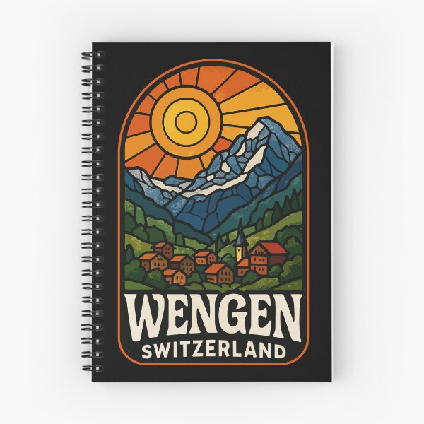 Item preview, Wengen Switzerland Alps Stained Glass Art Travel designed and sold by TomFrontierArt.
