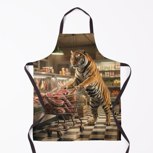 Item preview, Hungry Tiger Visits the Butcher's Counter designed and sold by Tridentulus.