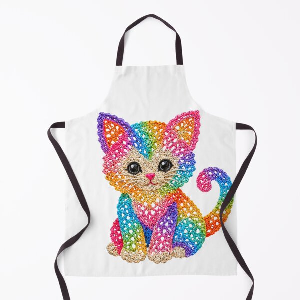 Item preview, Crochet-Style Rainbow Colors Kitten Cat Print Shapes Mania designed and sold by Shapes-Mania.