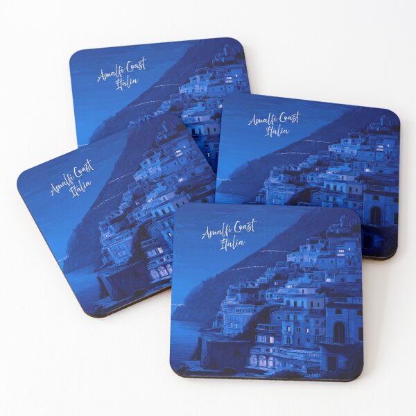 Item preview, Amalfi Coast at Night — Midnight Blue Italy Art Print designed and sold by JRDCo.