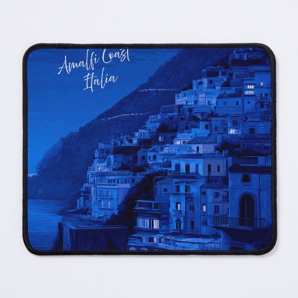 Item preview, Amalfi Coast at Night — Midnight Blue Italy Art Print designed and sold by JRDCo.