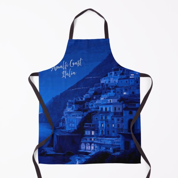Item preview, Amalfi Coast at Night — Midnight Blue Italy Art Print designed and sold by JRDCo.