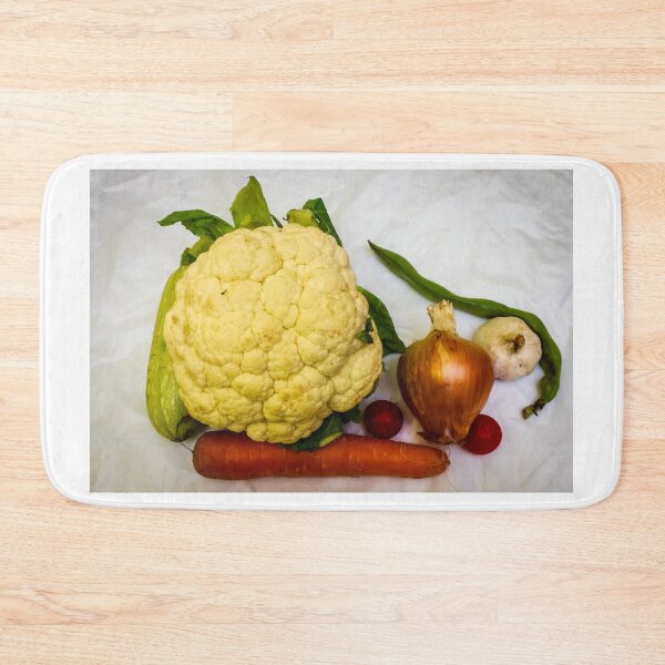 Item preview, Fresh Cauliflower and Mixed Vegetables Still Life With Onion, Carrot, Garlic and Radishes designed and sold by Nmallia.