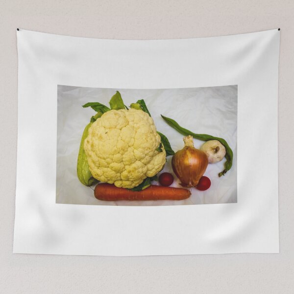 Item preview, Fresh Cauliflower and Mixed Vegetables Still Life With Onion, Carrot, Garlic and Radishes designed and sold by Nmallia.