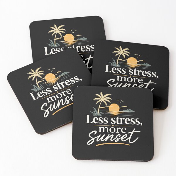 Item preview, Less stress, more sunset. designed and sold by FreshPixelArt.