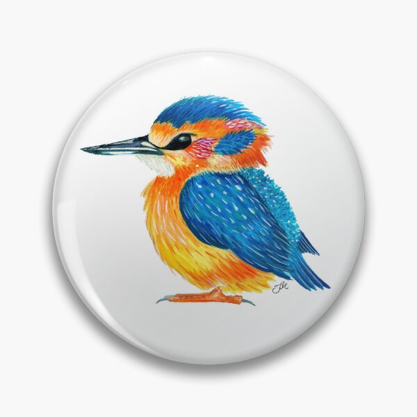 Artikelvorschau, Lebendige, handgemalte Eisvogel-Illustration entworfen und verkauft von Jessica Morris Designs.