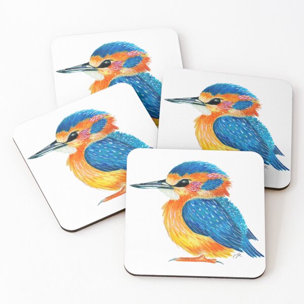 Item preview, Vibrant Handpainted Kingfisher Bird Illustration designed and sold by Jessica Morris Designs.