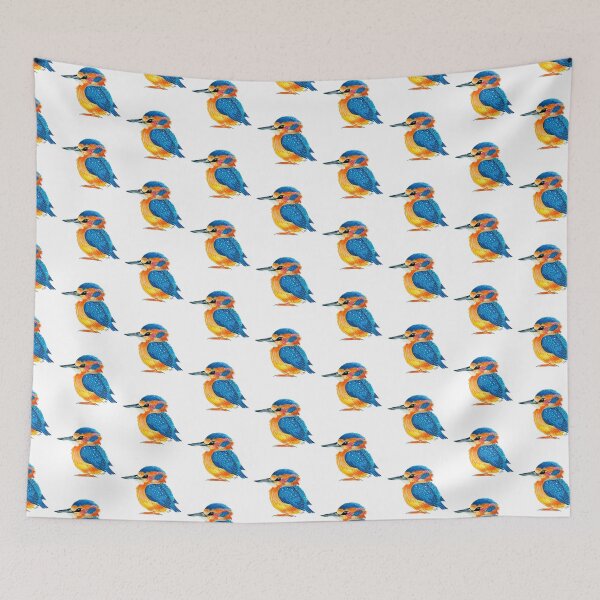 Item preview, Vibrant Handpainted Kingfisher Bird Illustration designed and sold by Jessica Morris Designs.