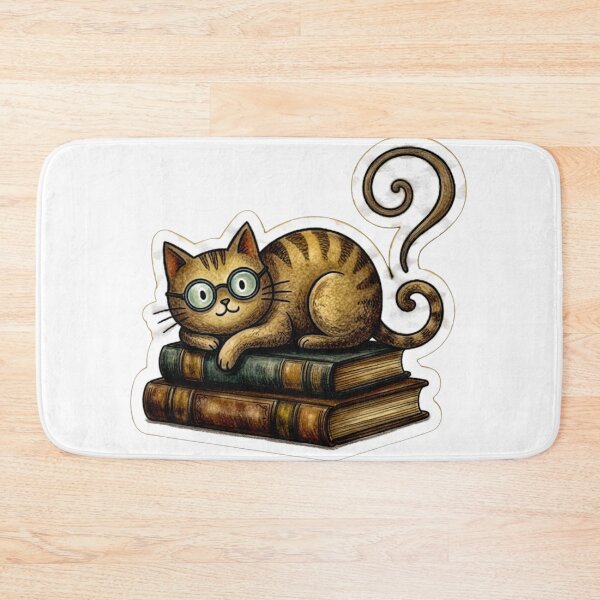 Item preview, Bookworm cat Sticker  designed and sold by mackyartsstudio.