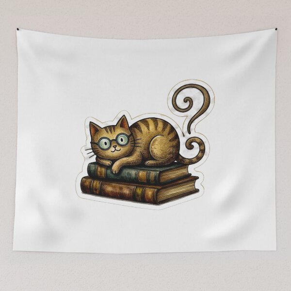 Item preview, Bookworm cat Sticker  designed and sold by mackyartsstudio.