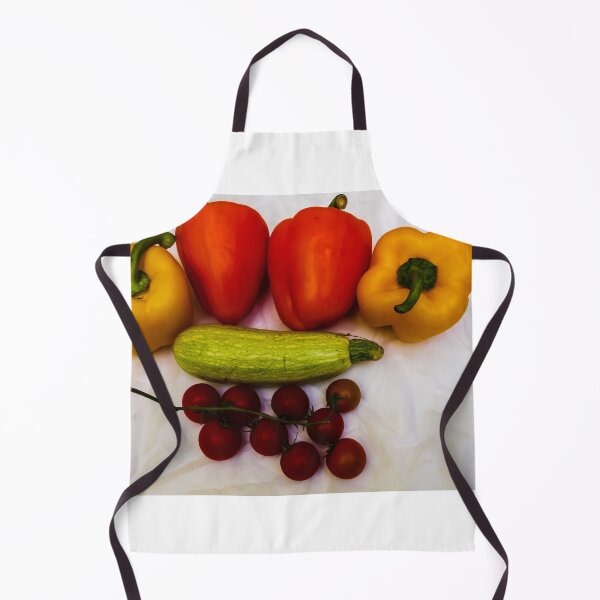 Item preview, Fresh Bell Peppers, Cherry Tomatoes And Zucchini Arranged On White Background For Healthy Cooking designed and sold by Nmallia.