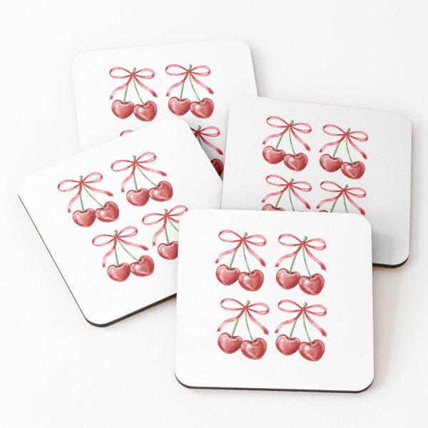 Item preview, Coquette Cherry Bow Pattern | Sweet Girly Watercolor Aesthetic designed and sold by AshandAura.