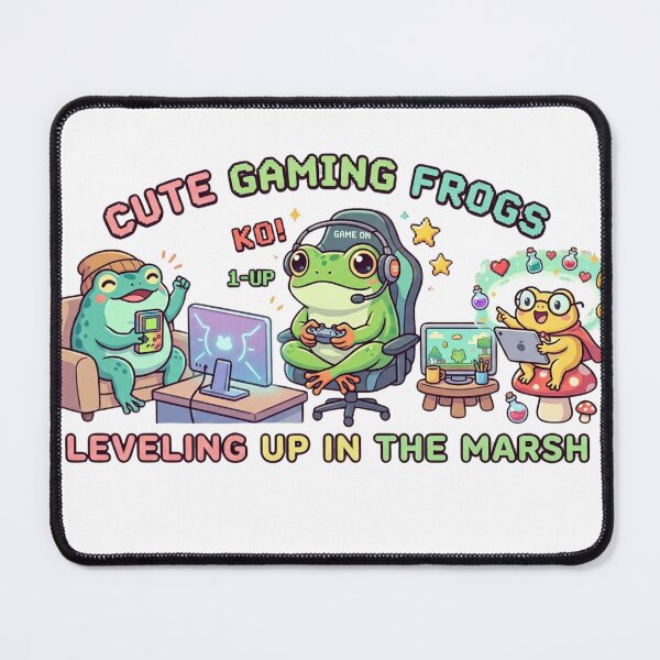 Item preview, Cute Gaming Frogs | Leveling Up in the Marsh Cozy Gamer Aesthetic designed and sold by Wear Sculpt.