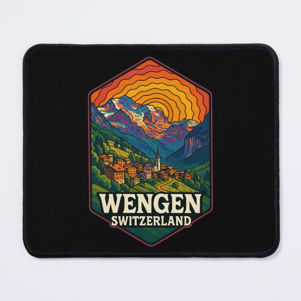 Item preview, Wengen Switzerland Alps Trippy Art designed and sold by TomFrontierArt.