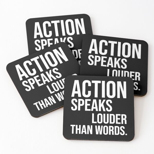 Item preview, Action speaks louder than words motivational quotes designed and sold by Pikkalo.