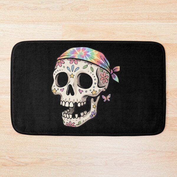 Item preview, Festive Tie-Dye Bandana Floral Skull designed and sold by Emegan Print Art.