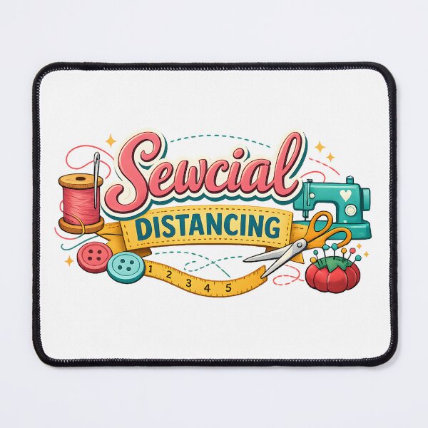 Item preview, Sewcial Distancing – Funny Sewing Pun Craft Design designed and sold by blankTeeShirt.