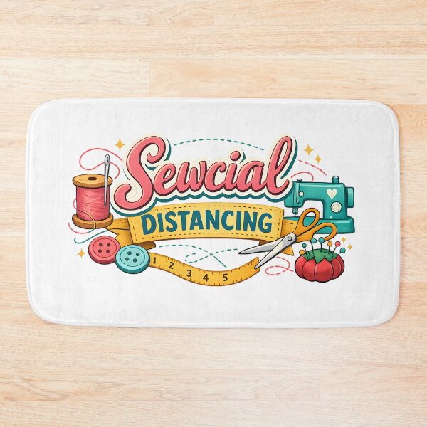 Item preview, Sewcial Distancing – Funny Sewing Pun Craft Design designed and sold by blankTeeShirt.