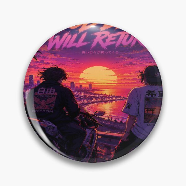 Item preview, Sunset Drift Duo | Retro Anime Sunset Aesthetic Ride designed and sold by UnknownFrame.