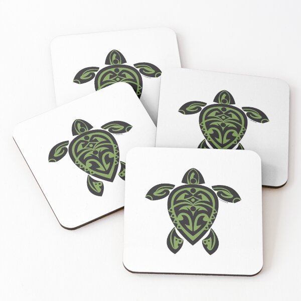 Item preview, Black & Green Tribal Turtle Tattoo designed and sold by srwdesign.