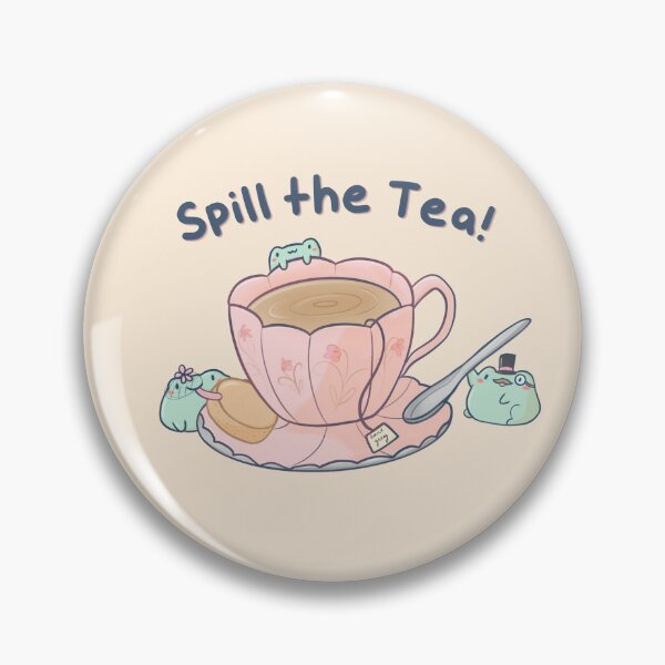 Item preview, Spill the Tea! - Cute Dapper Frogs with Tea Cup designed and sold by ShyHomebodyClub.