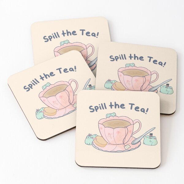 Item preview, Spill the Tea! - Cute Dapper Frogs with Tea Cup designed and sold by ShyHomebodyClub.