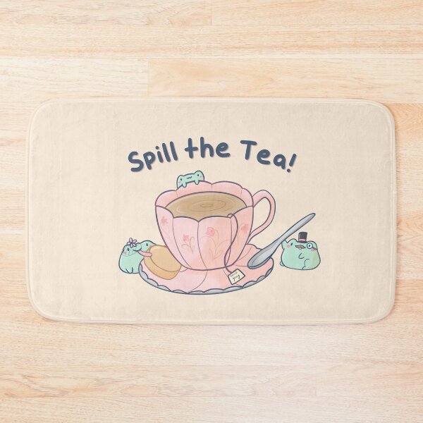 Item preview, Spill the Tea! - Cute Dapper Frogs with Tea Cup designed and sold by ShyHomebodyClub.