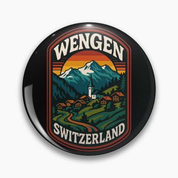 Item preview, Wengen Switzerland Alps Retro Vintage designed and sold by TomFrontierArt.