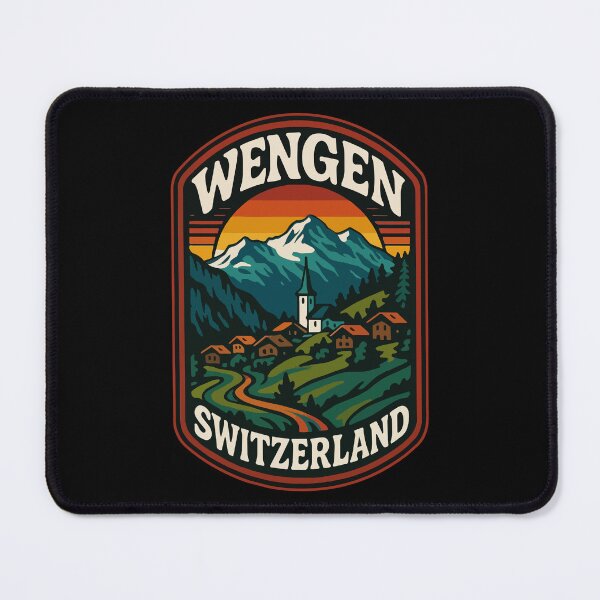 Item preview, Wengen Switzerland Alps Retro Vintage designed and sold by TomFrontierArt.