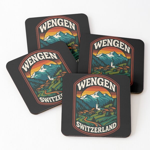 Item preview, Wengen Switzerland Alps Retro Vintage designed and sold by TomFrontierArt.