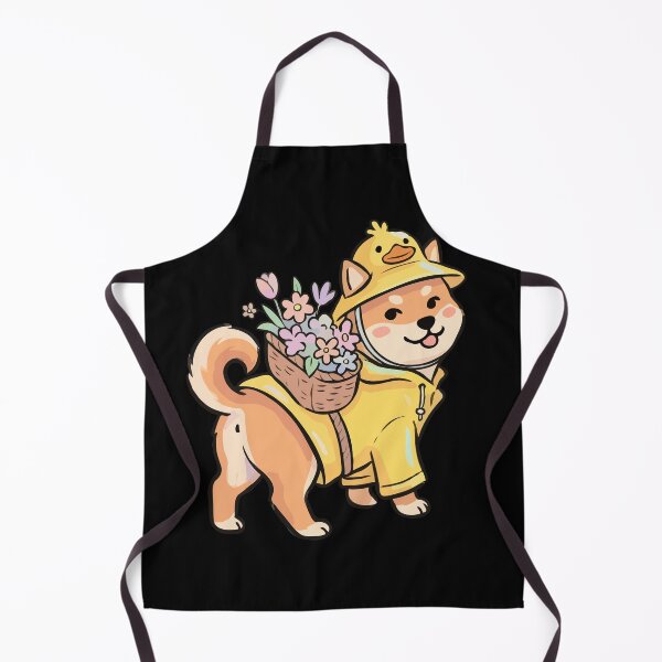 Item preview, Gilded Raincoat Shiba with Floral Pannier designed and sold by Emegan Print Art.