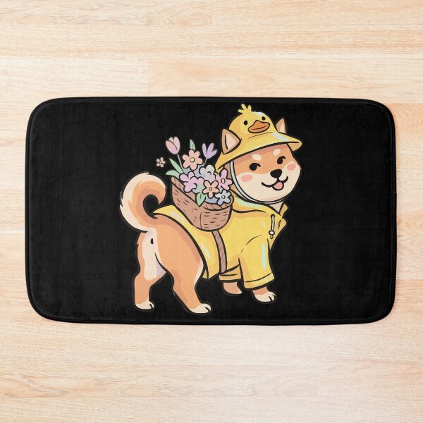 Item preview, Gilded Raincoat Shiba with Floral Pannier designed and sold by Emegan Print Art.