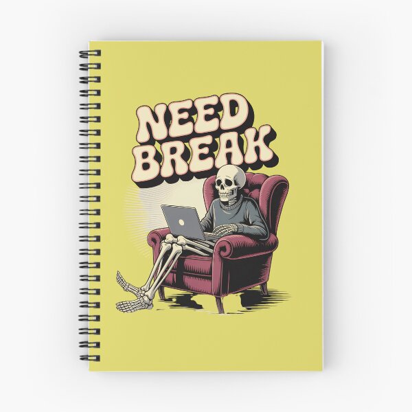 Item preview, Need Break Funny Skeleton Programmer Retro Work From Home Design designed and sold by Raw Tigers.