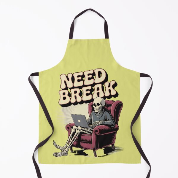 Item preview, Need Break Funny Skeleton Programmer Retro Work From Home Design designed and sold by Raw Tigers.
