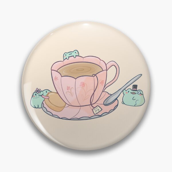 Item preview, Dapper Frog Tea Party - Cute Frogs with Tea Cup designed and sold by ShyHomebodyClub.