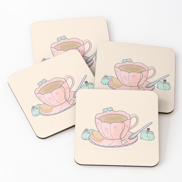 Item preview, Dapper Frog Tea Party - Cute Frogs with Tea Cup designed and sold by ShyHomebodyClub.