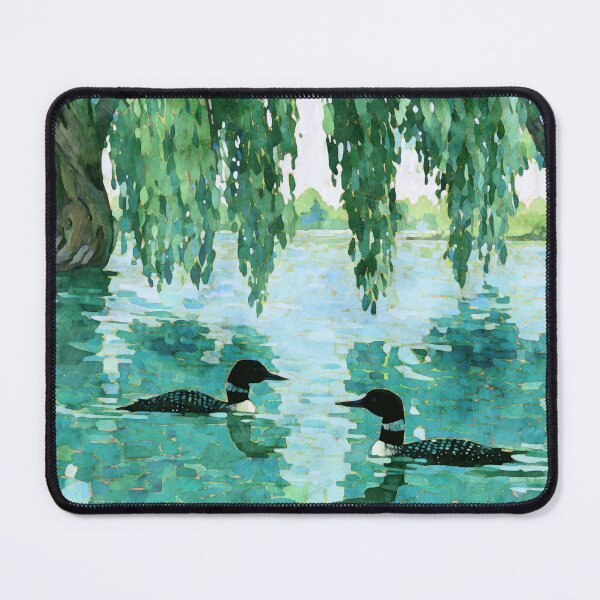 Item preview, Two Loons Under Willow Branches Watercolor designed and sold by Janine Aykens.