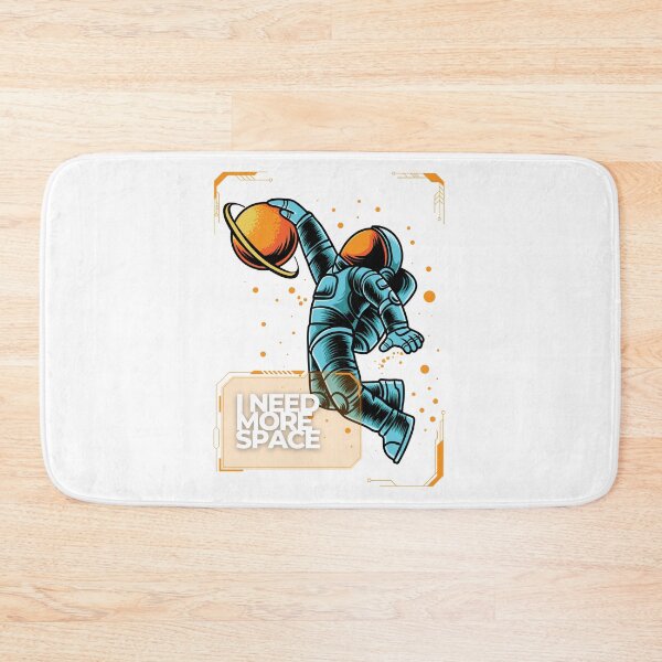 Item preview, Basketball Spaceman Wall Art Print for Fans, astronaut dunk illustration, sci fi basketball decor, I Need More Space quote designed and sold by ChartGifts.