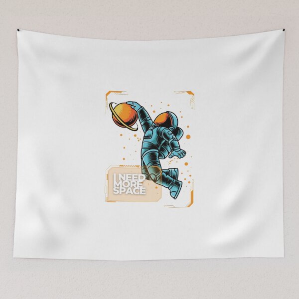 Item preview, Basketball Spaceman Wall Art Print for Fans, astronaut dunk illustration, sci fi basketball decor, I Need More Space quote designed and sold by ChartGifts.