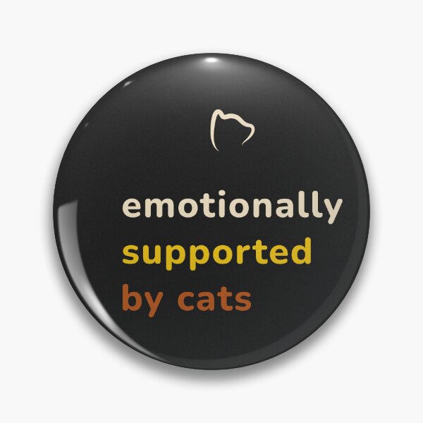 Item preview, Emotionally Supported by Cats – Black Minimal Cat Design designed and sold by MyFotodrive.