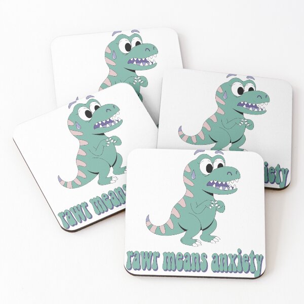 Item preview, Tiny Dinosaur Rawr Means Anxiety Sticker designed and sold by inkfusionhub99.