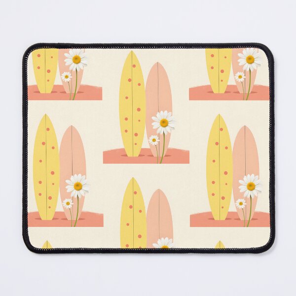 Item preview, Pastel Surf Vibes – Pink & Yellow Surfboards with Daisy designed and sold by PeacefulD-signs.