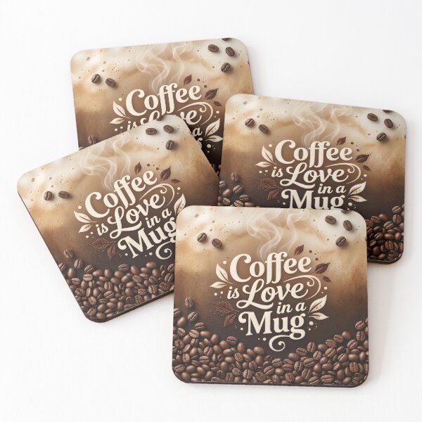 Item preview, Coffee is Love in a Mug Typography Art designed and sold by Sybille-Yates.