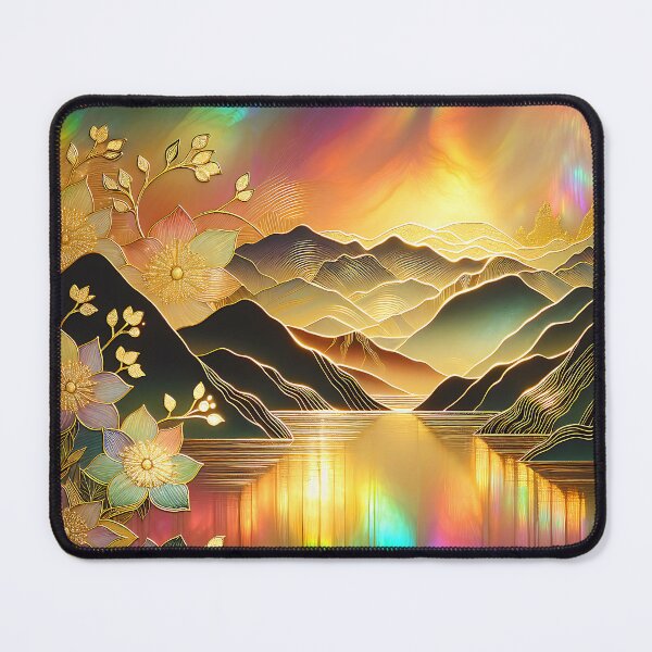 Item preview, Fantasy Mountains And Lake Illuminated By Northern Lights designed and sold by DEC02.