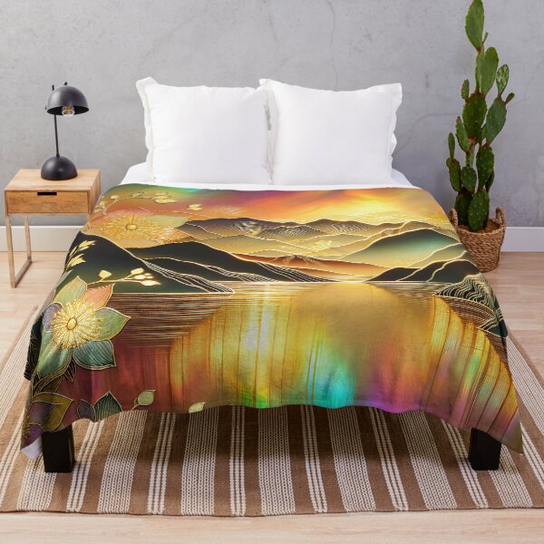 Item preview, Fantasy Mountains And Lake Illuminated By Northern Lights designed and sold by DEC02.